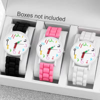 Whimsical Doodle Palette Pencil Pointer Quartz Watch