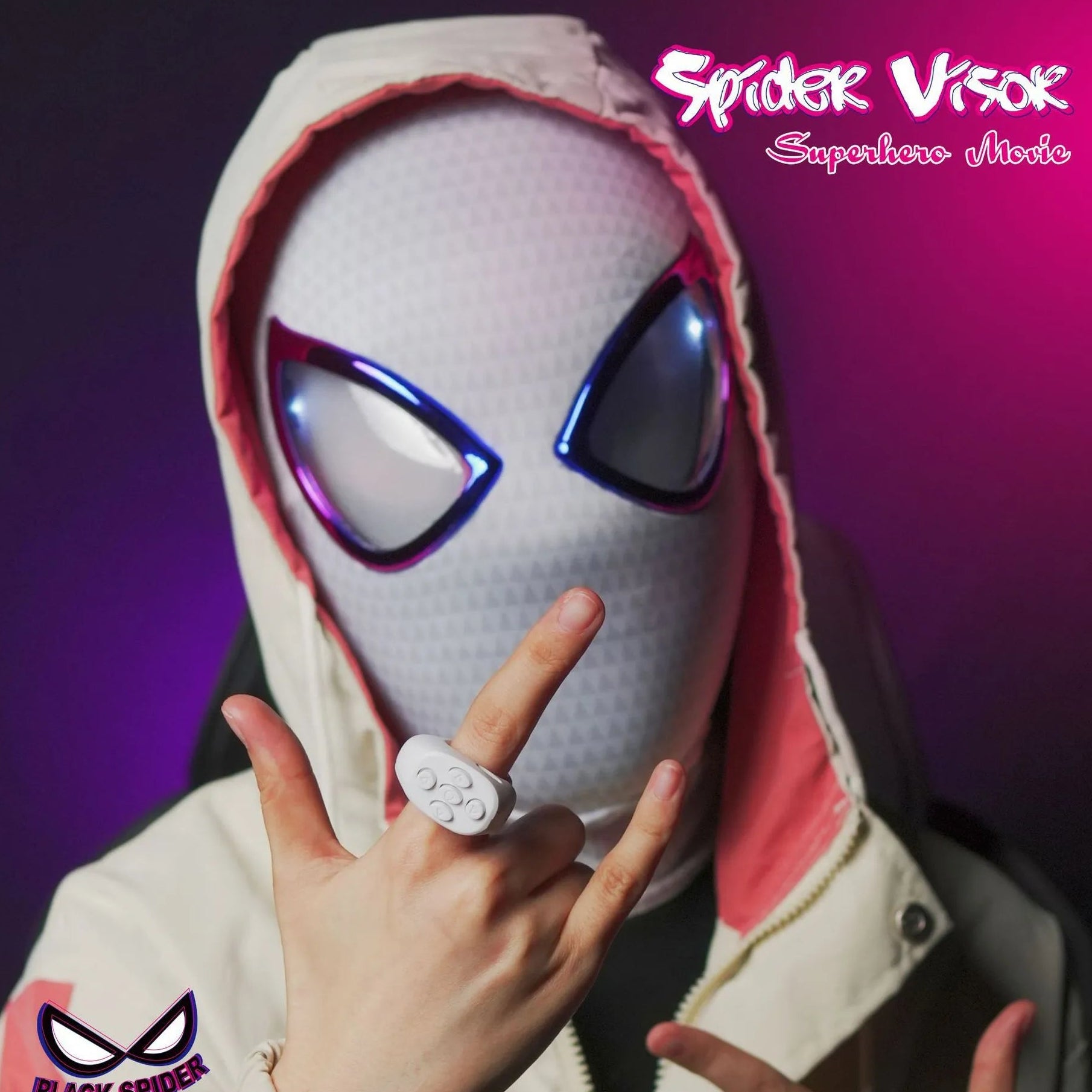 SpiderVision Luxe Mask: Spider-Man Mask with Moving Eyes