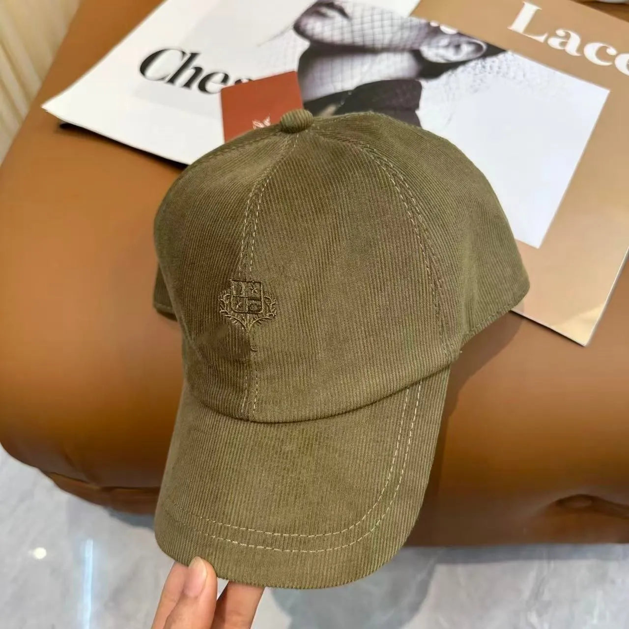 Lora Pianei Corduroy Soft-Top Baseball Cap