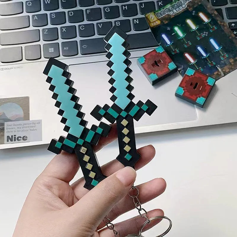 Minecraft Color-Changing Diamond Sword LED Keychain