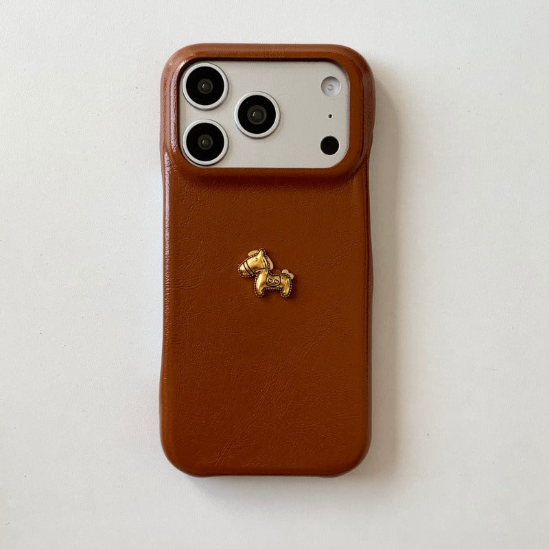 Golden Pony Luxe Textured Phone Case (For iPhone)