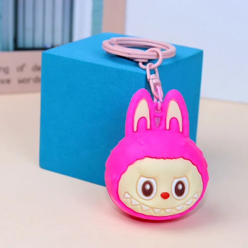 Mega Head Labubu Silicone Keychain