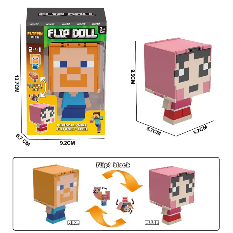 Minecraft Block World 2-in-1 Flip Doll