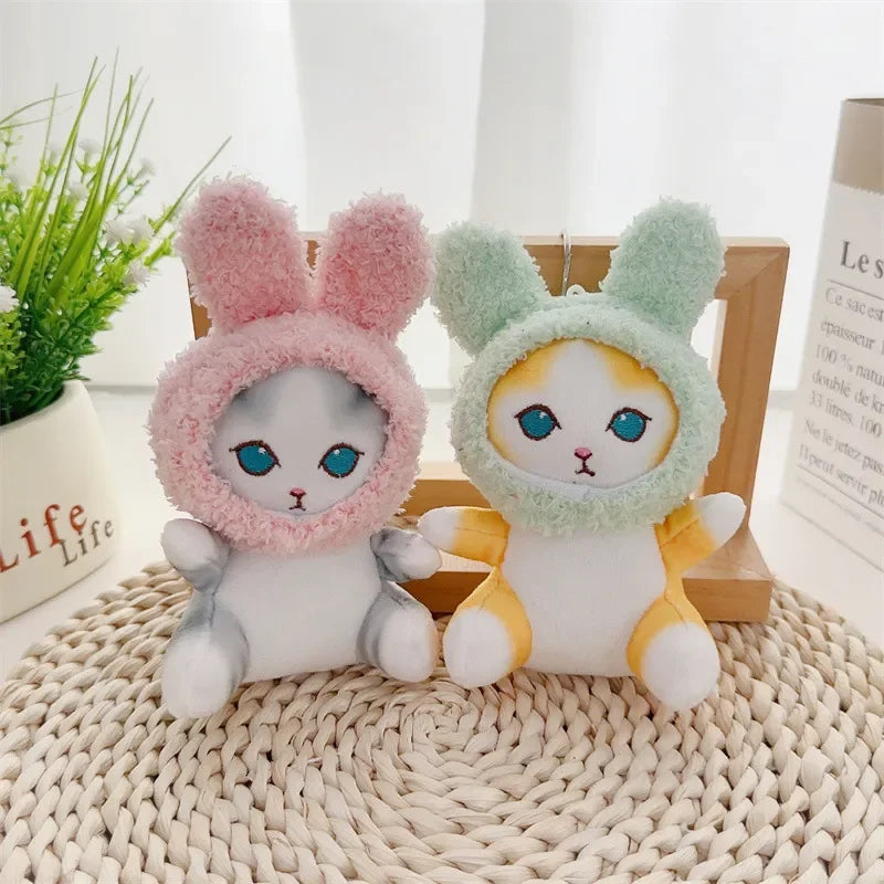 Mofusand Fuzzy Bunny Plush Keychain