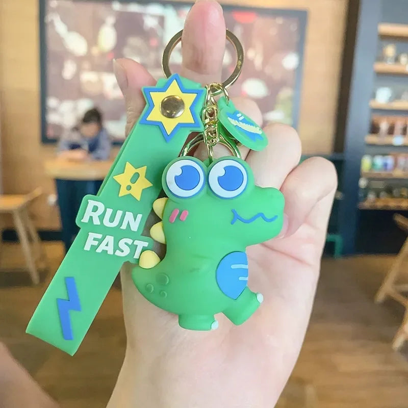 Dinosaur Run Fast Warning Keychain - Bear Hugs