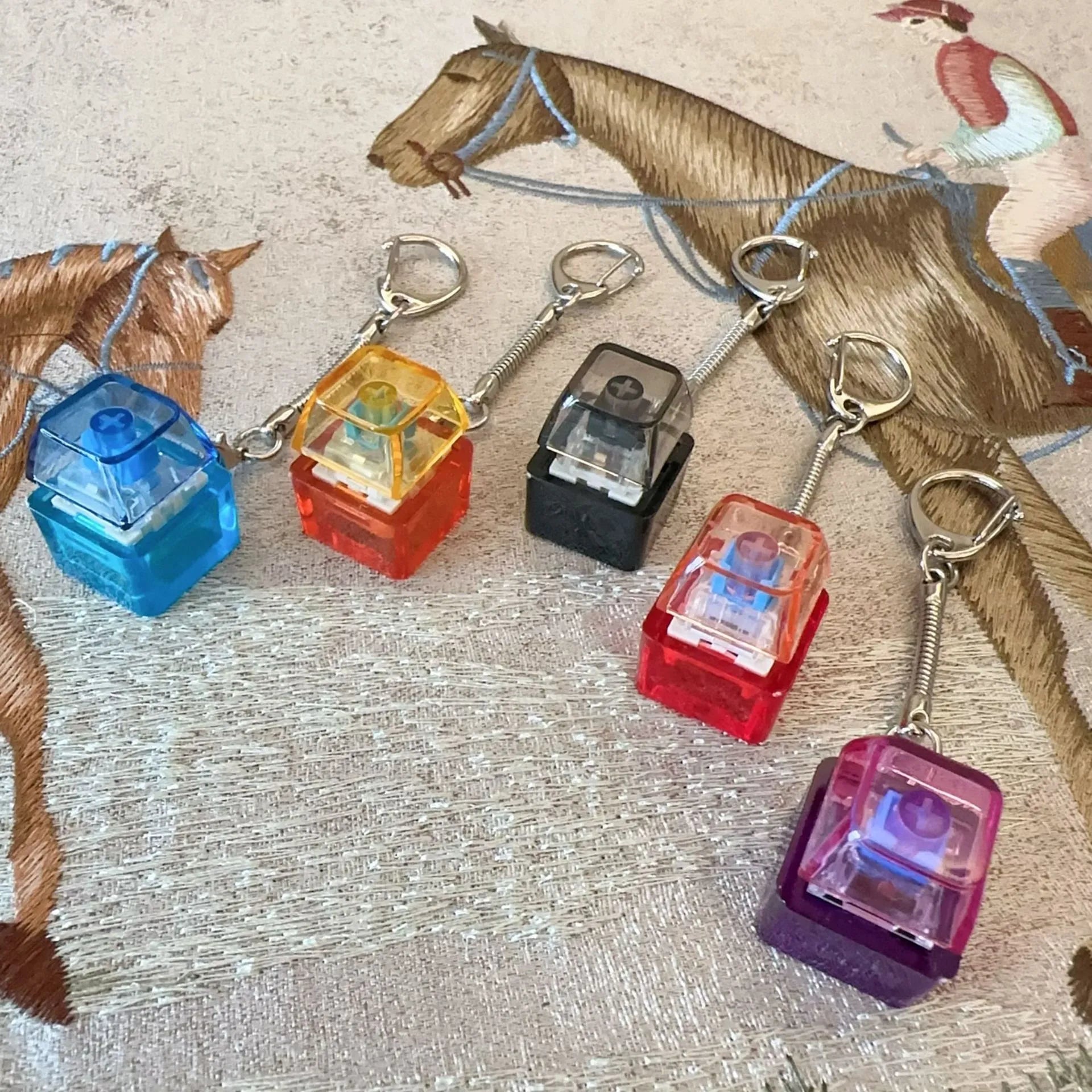 Clicky Uno Switch LED Fidget Keychain