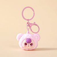 Baby Three Head Flocked Keychain