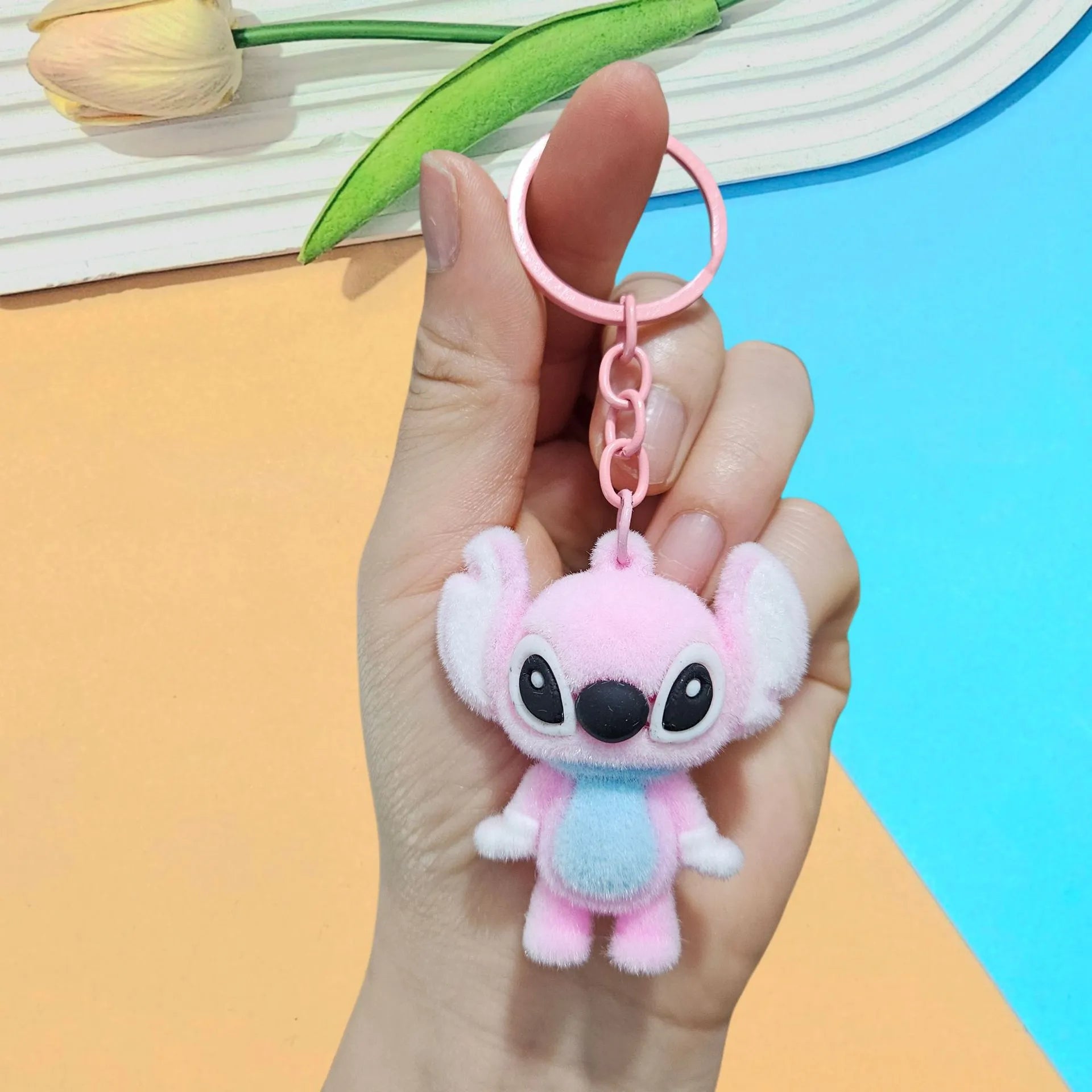 Stitch & Angel Velvet Bond Keychain