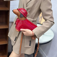 Berry-Sweet Raincoat Dachshund Crossbody Bag