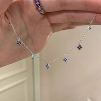 Monogram Luxe Premium S925 Colorful Station Necklace