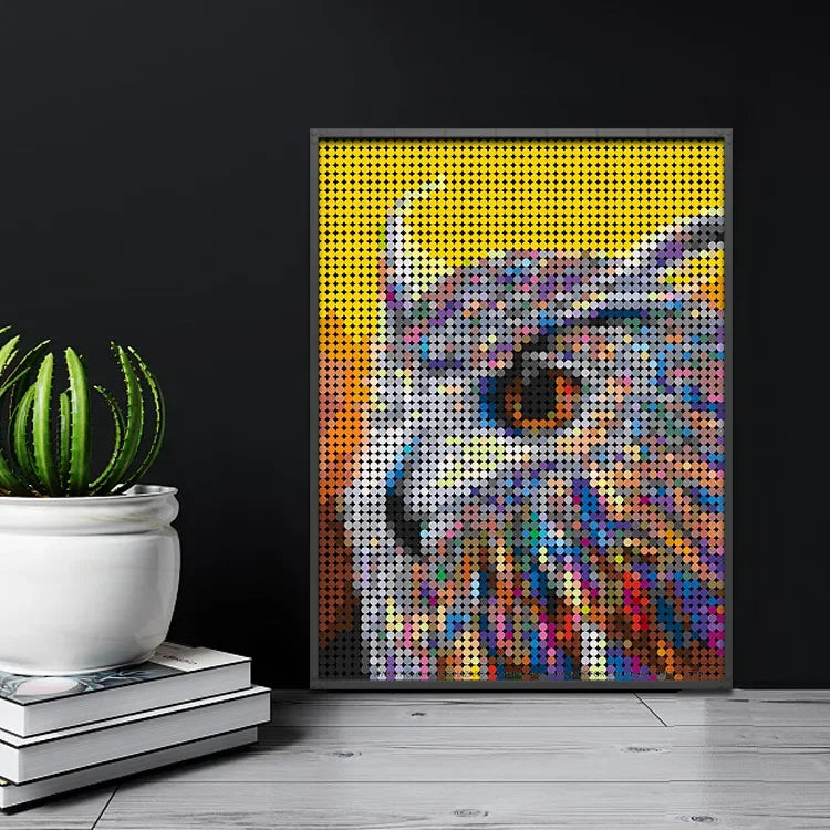 Owl Block Graphics Owl Mosaic Pixel Art Building Blocks (3072 Pcs)