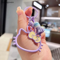 Hello KT Pretty Head Outline Keychain