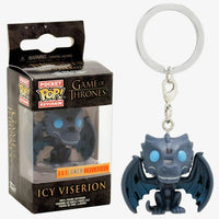 Game of Thrones Icy Viserion keychain with packaging on a white background