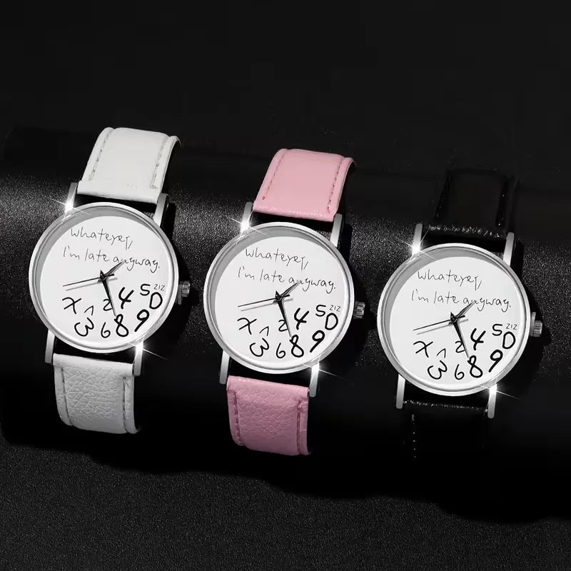 Whatever I'm Late Anyway Jumbled Numeric Watch