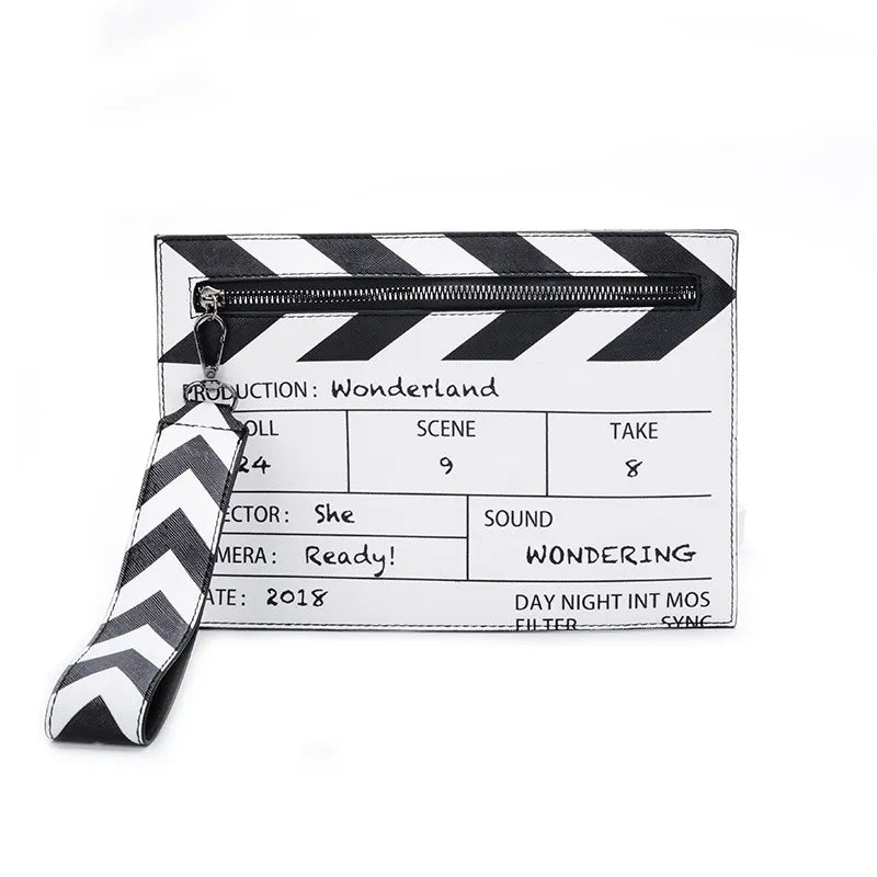 Wonderland Clapperboard Wristlet Clutch