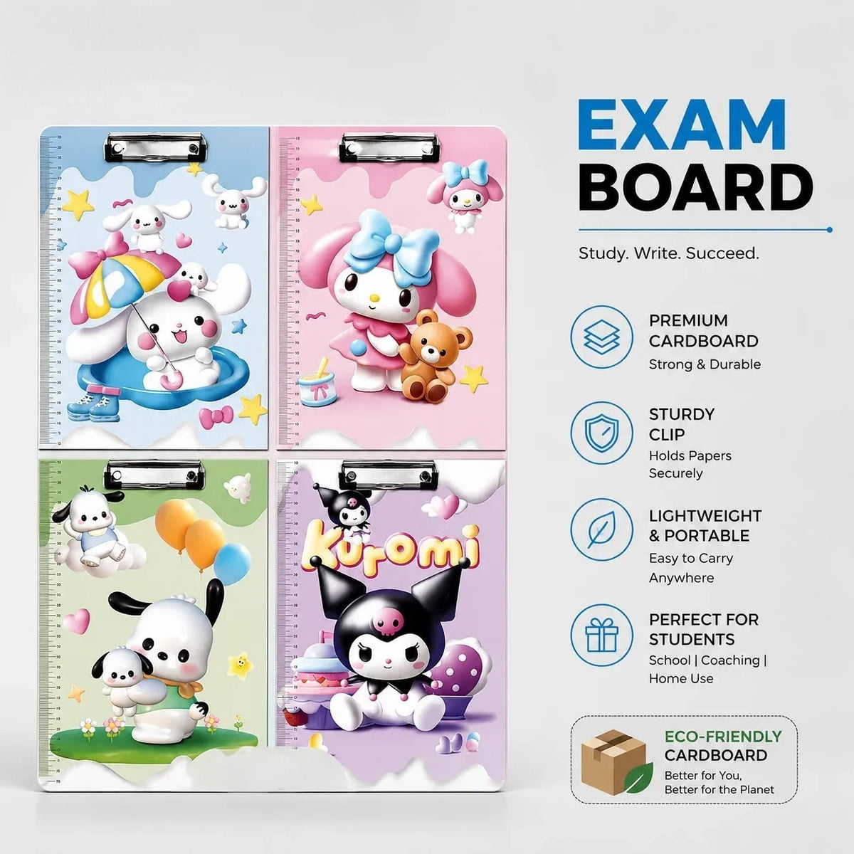 Sanrio Characters Heavy-Duty A4 Exam Pad