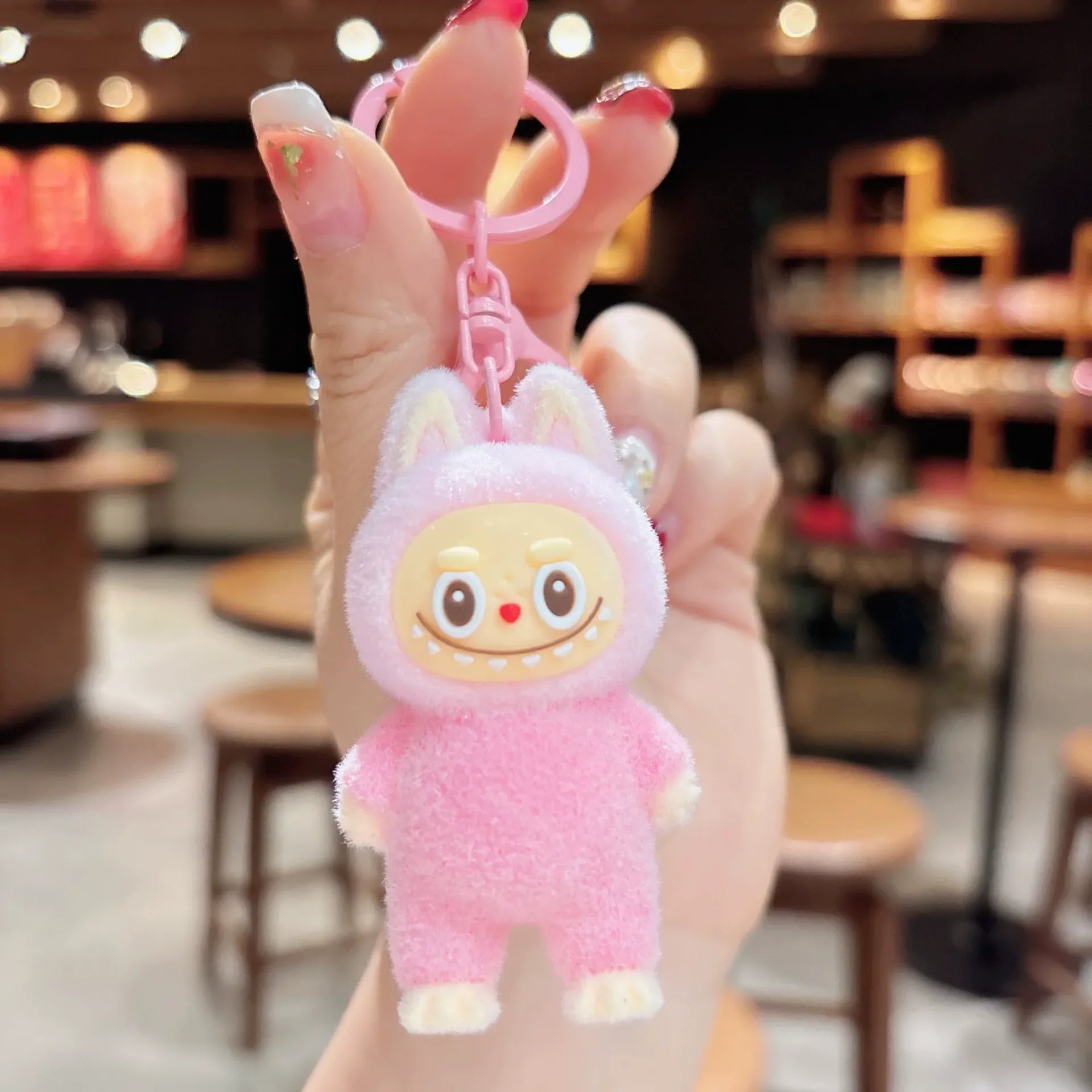 Labubu Standing Elite Flocked Keychain