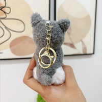 Sophisticated Schnauzer Dog Keychain