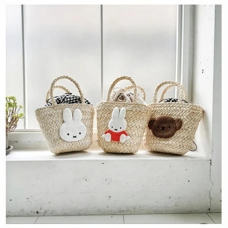 Miffy Meadow Woven Basket Bag