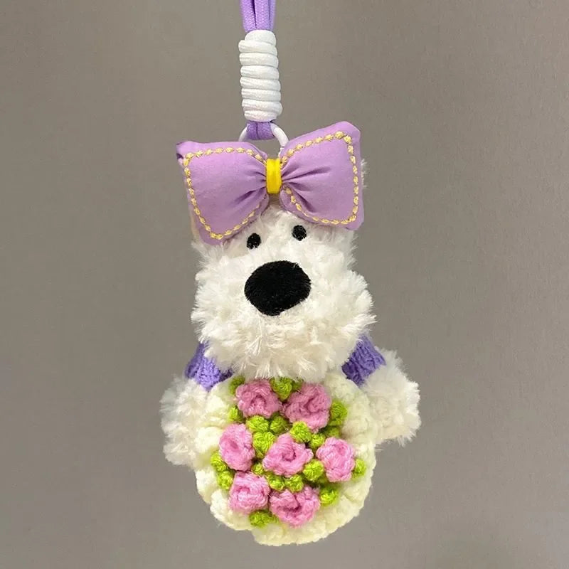 West Highland Floral Gift Plush Keychain