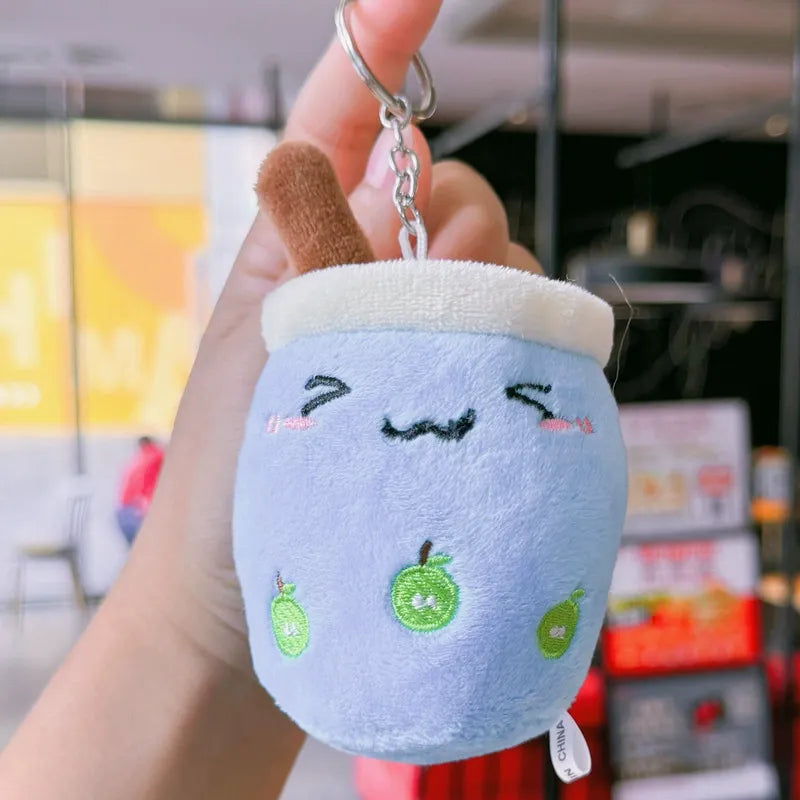 Boba Milk Tea Expressive Plush Keychain