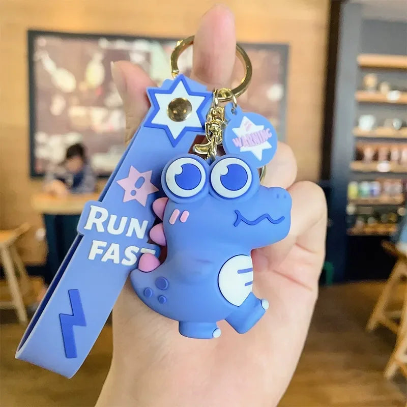 Dinosaur Run Fast Warning Keychain - Bear Hugs
