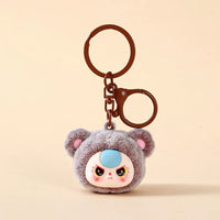 Baby Three Head Flocked Keychain