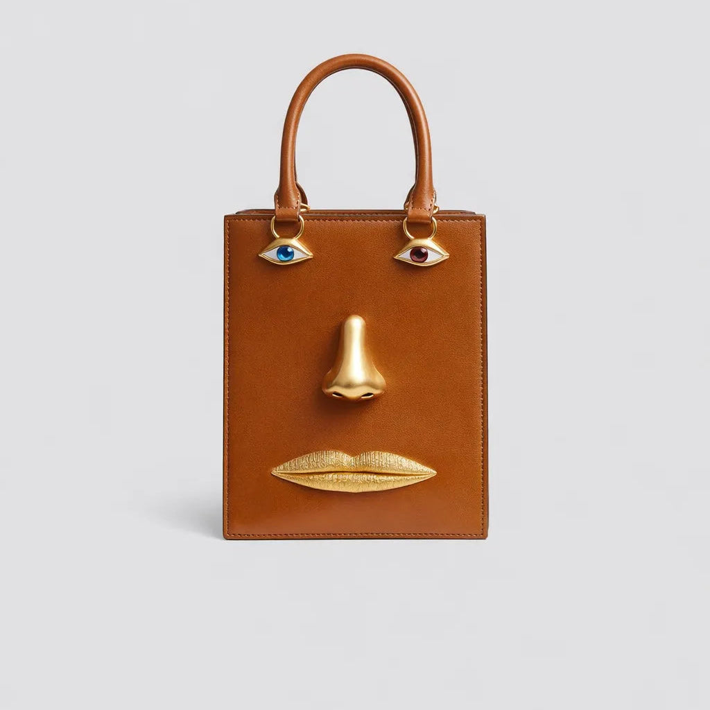 Surrealist Visage Premium Abstract Handbag