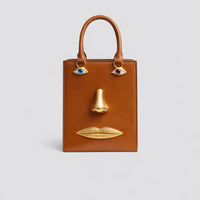 Surrealist Visage Premium Abstract Handbag