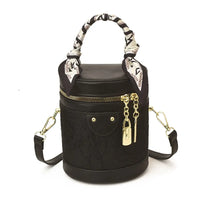 Jacquard Petal Cylinder Pouch Handbag