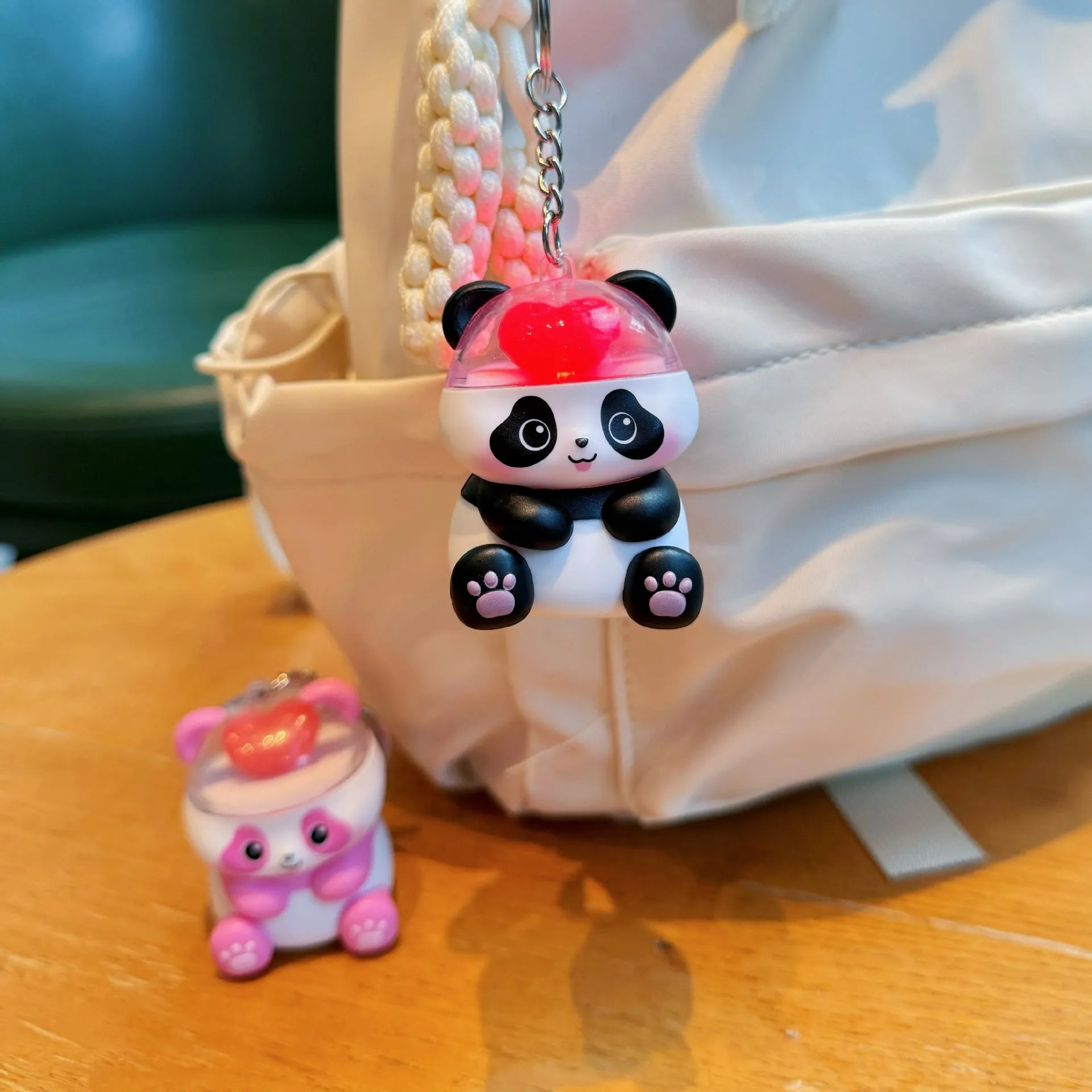 Panda Pulse I Love You Keychain