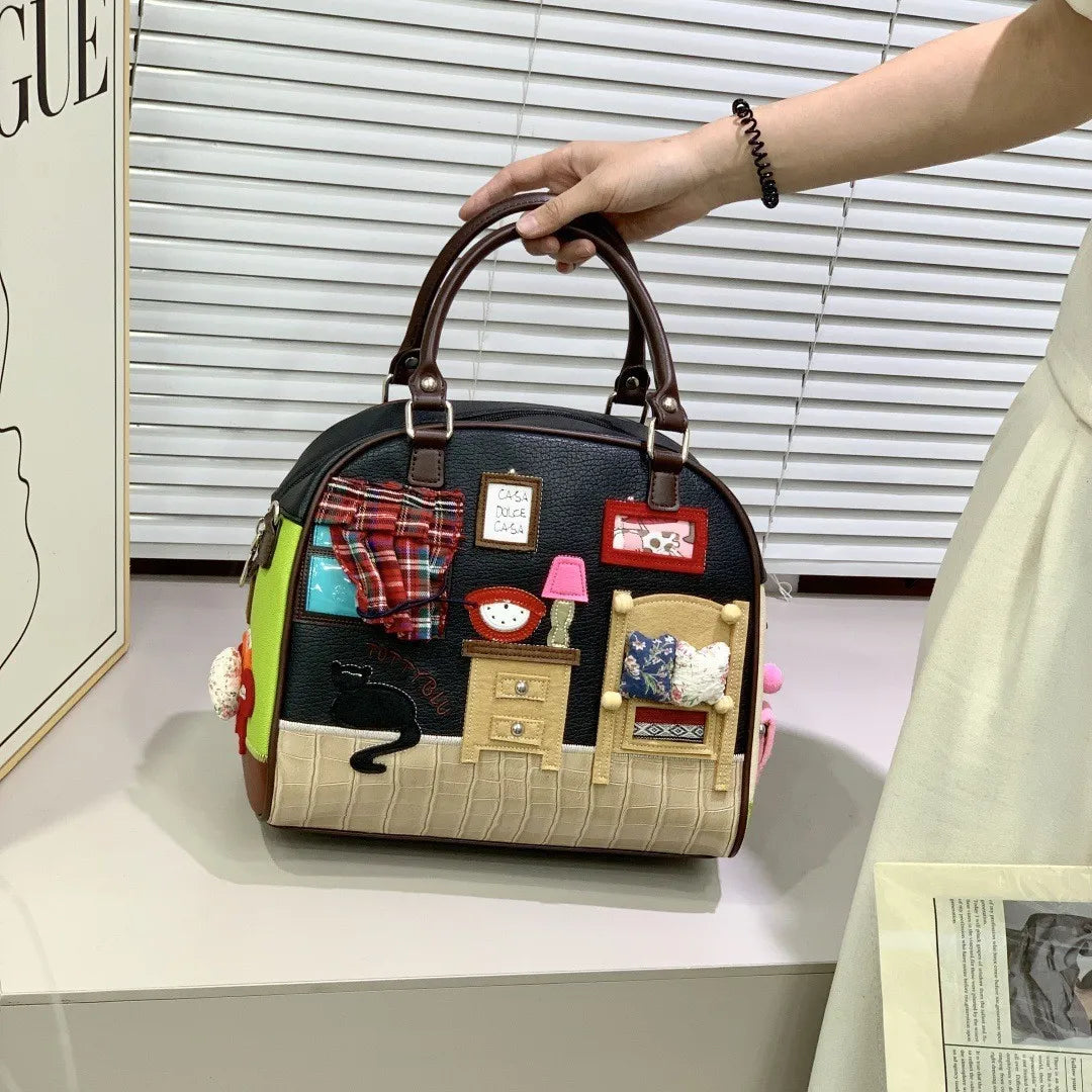 Storybook Cottage Satchel Handbag