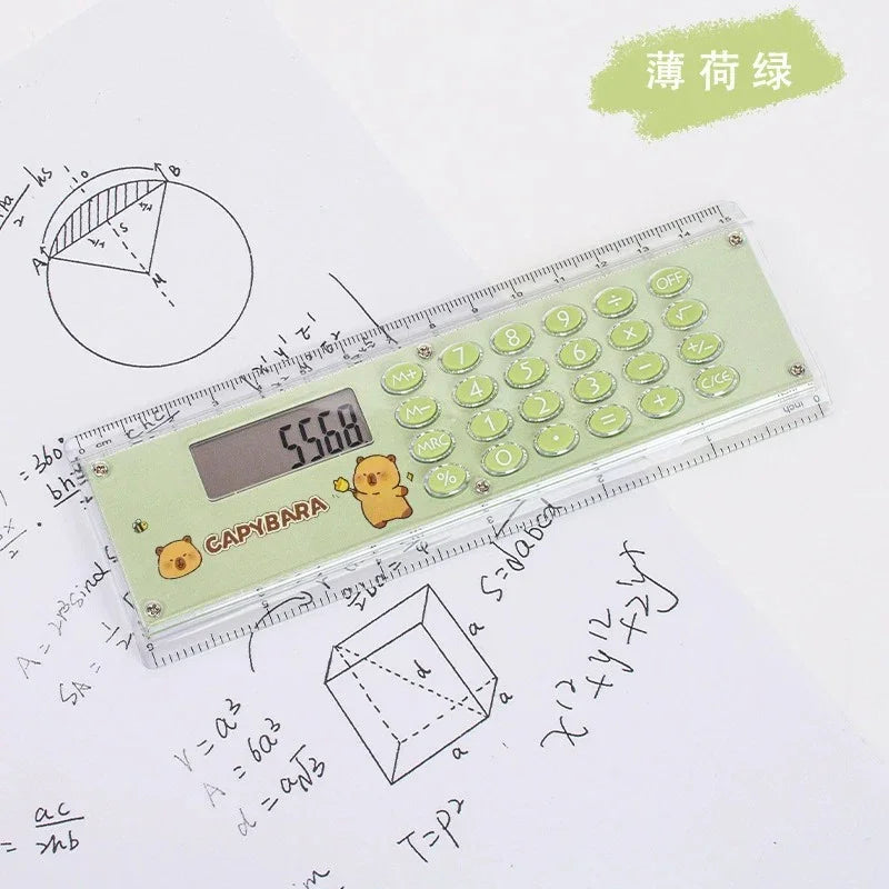 Capybara Joy 2 in 1 Ruler & Calculator