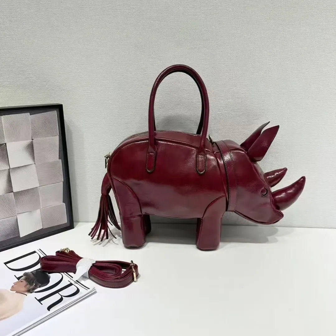 Nocturnia Iron Hide Rhinoceros 3D Sculpted Handbag