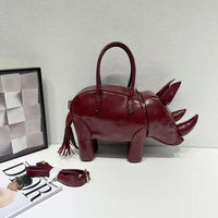 Nocturnia Iron Hide Rhinoceros 3D Sculpted Handbag