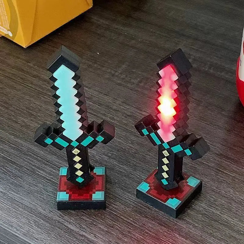 Minecraft Color-Changing Diamond Sword LED Keychain