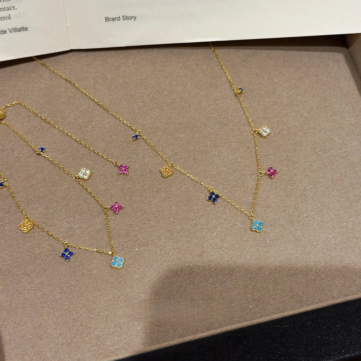 Monogram Luxe Premium S925 Colorful Station Necklace