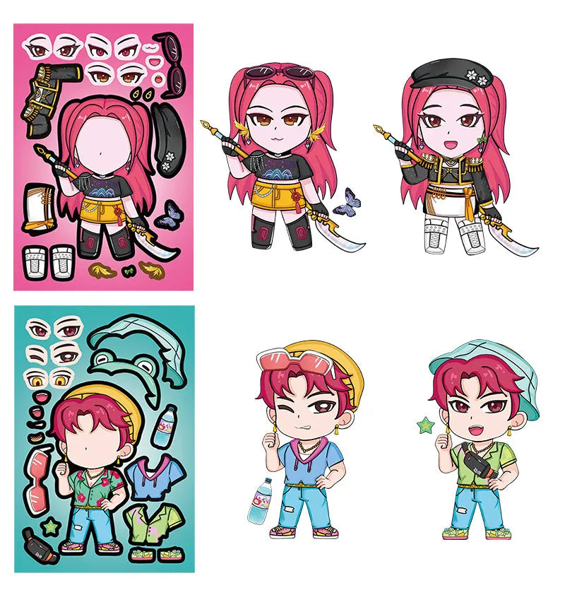 K-Pop Demon Hunters DIY Dress-Up Waterproof Sticker Pack