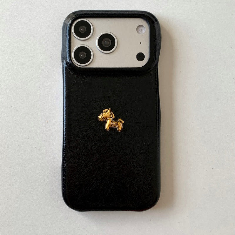 Golden Pony Luxe Textured Phone Case (For iPhone)