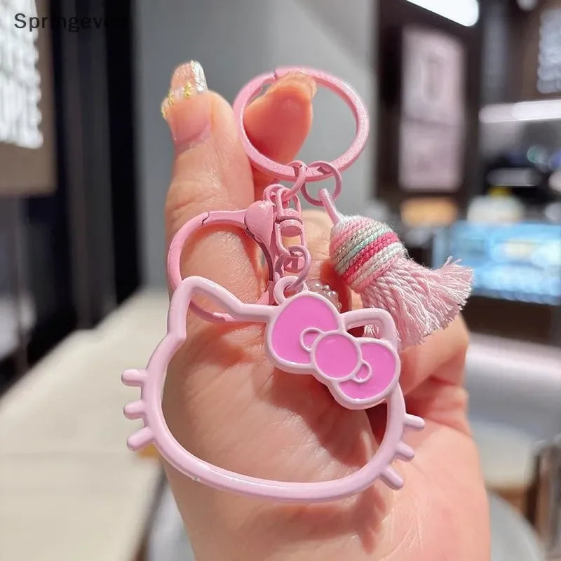 Hello KT Pretty Head Outline Keychain