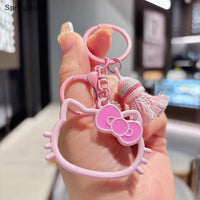 Hello KT Pretty Head Outline Keychain
