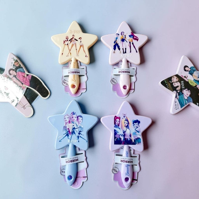 K-Pop Star-Shaped Handheld Vanity Mirror
