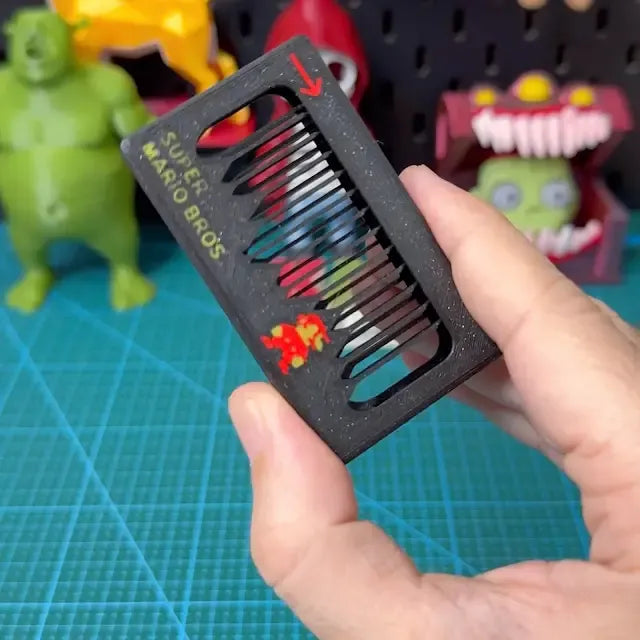 Mario Theme 8-Bit Comb EDC Fidget Keychain