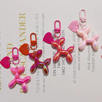 Balloon Heart Punk Dog Keychain