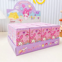 Cartoon-themed product packaging with colorful design on a white surface.