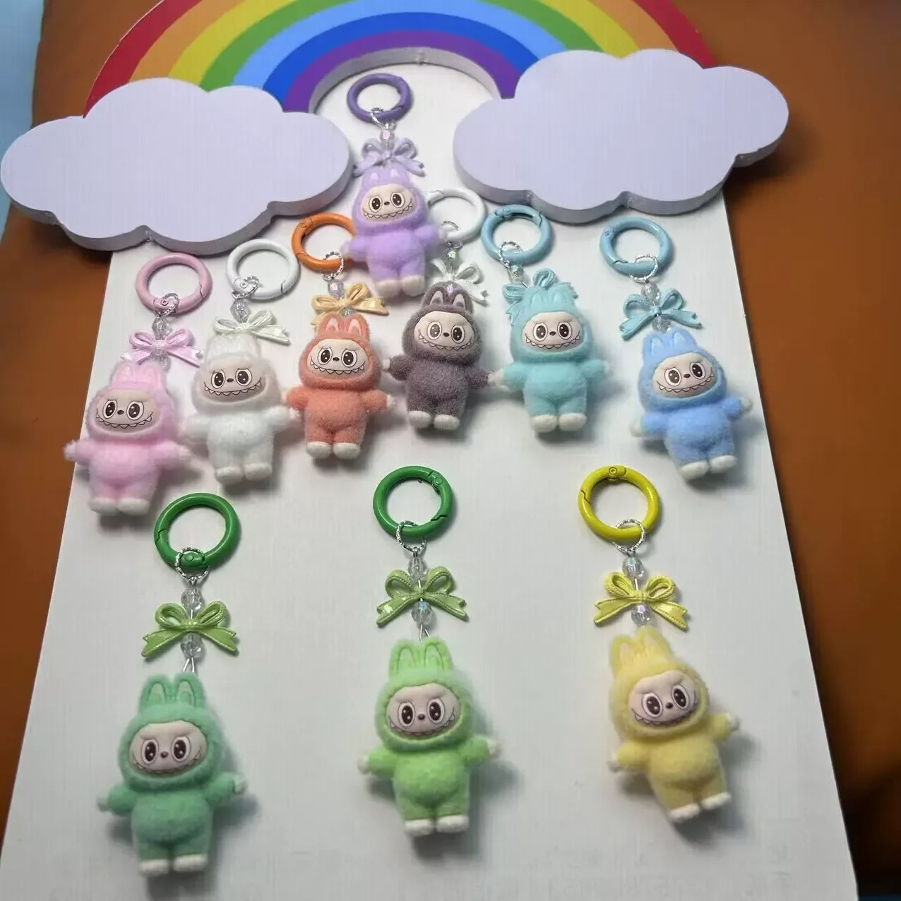 Labubu Crystal Bow Charm Keychain