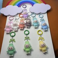 Labubu Crystal Bow Charm Keychain