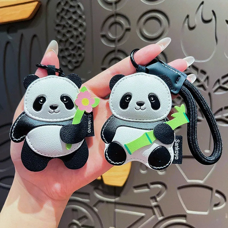 Bamboo Buddy Leather Panda Keychain