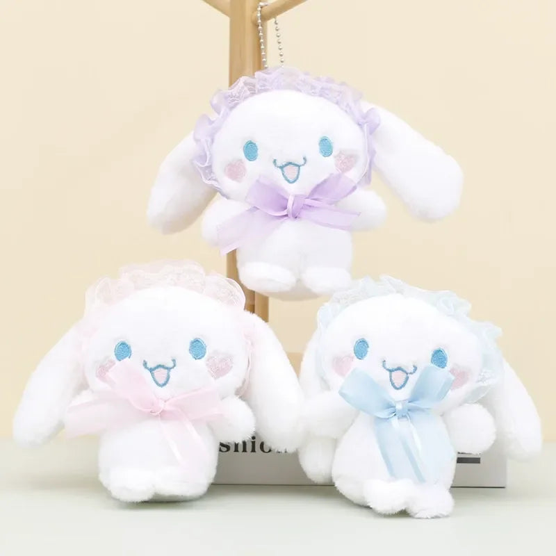 Frilly Friend Cinnamoroll Plush Keychain
