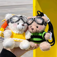 Flight Friend Pilot Bear Plush Keychain